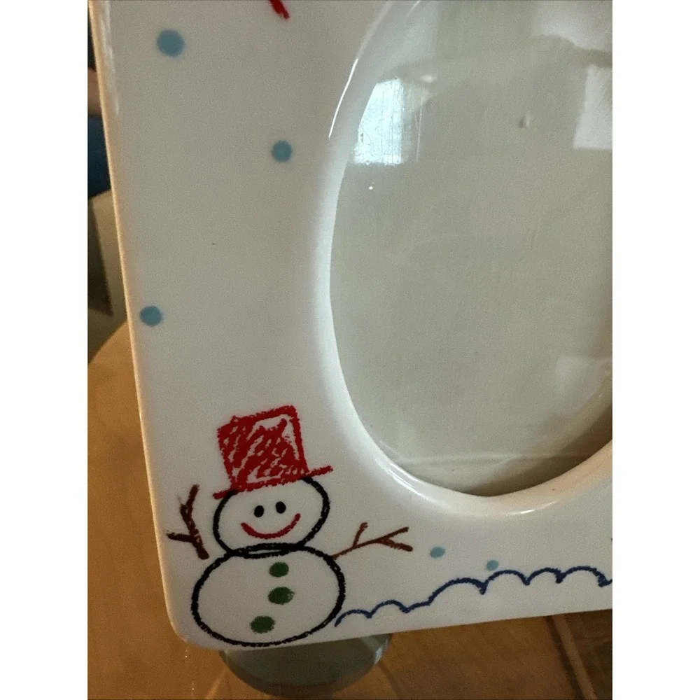 Vtg 90s  Russ Merry  Christmas Holiday Photo Frame Crayon Kid Childish Snowman